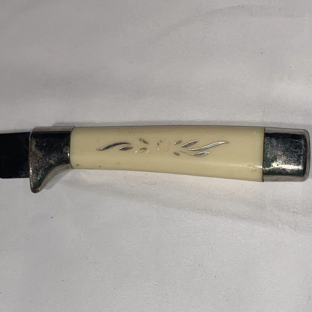 Vintage 1960s Miracle Worker Frozen Food Knife‎ Carved Floral Handle MCM